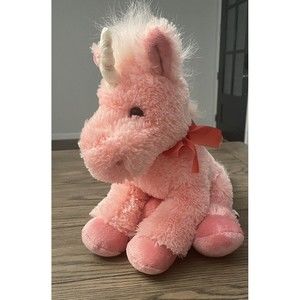 Russ Berrie Pink UNICORN Plush Toy LUKY stuffed animal Easter sparkly soft